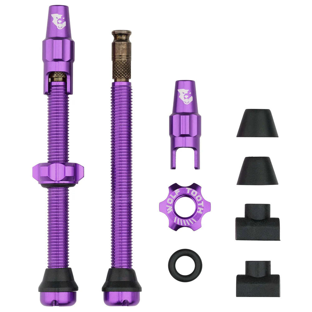 Wolf Tooth Components Tubeless Valve Stem Kit Clik Valve 60mm Ultraviolet