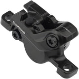 Pinza de freno de disco Shimano BR-MT500 - Pastillas de resina de 2 pistones para montaje en poste, delanteras y traseras, color negro