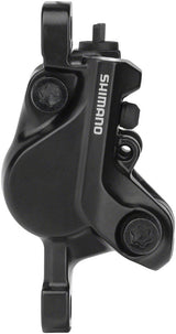 Pinza de freno de disco Shimano BR-MT500 - Pastillas de resina de 2 pistones para montaje en poste, delanteras y traseras, color negro