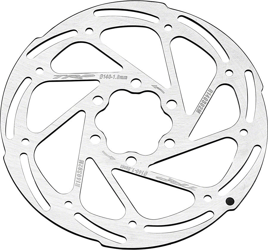 Rotor de freno de disco TRP R2 de 140 mm, 6 pernos, 1,8 mm, tratamiento antioxidante plateado