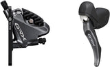 Maneta de freno de disco/maneta de tija de sillín Shimano GRX ST-RX810-LA/BR-RX810, control remoto (delantero, hidráulico, montaje plano, pastillas de resina, negro)