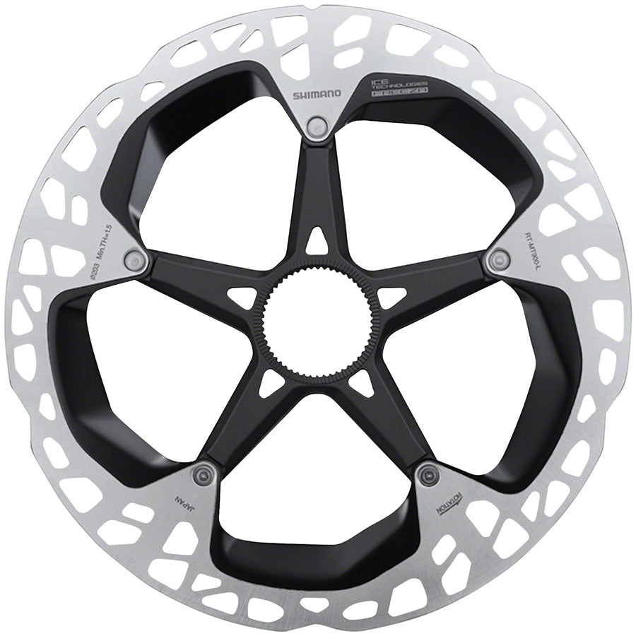 Rotor de freno de disco Shimano XTR RT-MT900-L - 203 mm Center Lock plateado/negro