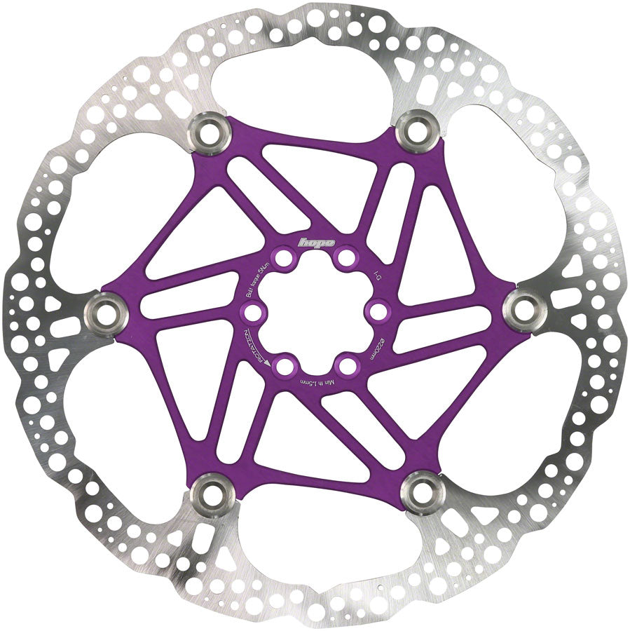 Disco de freno flotante Hope - 220 mm, 6 pernos, morado