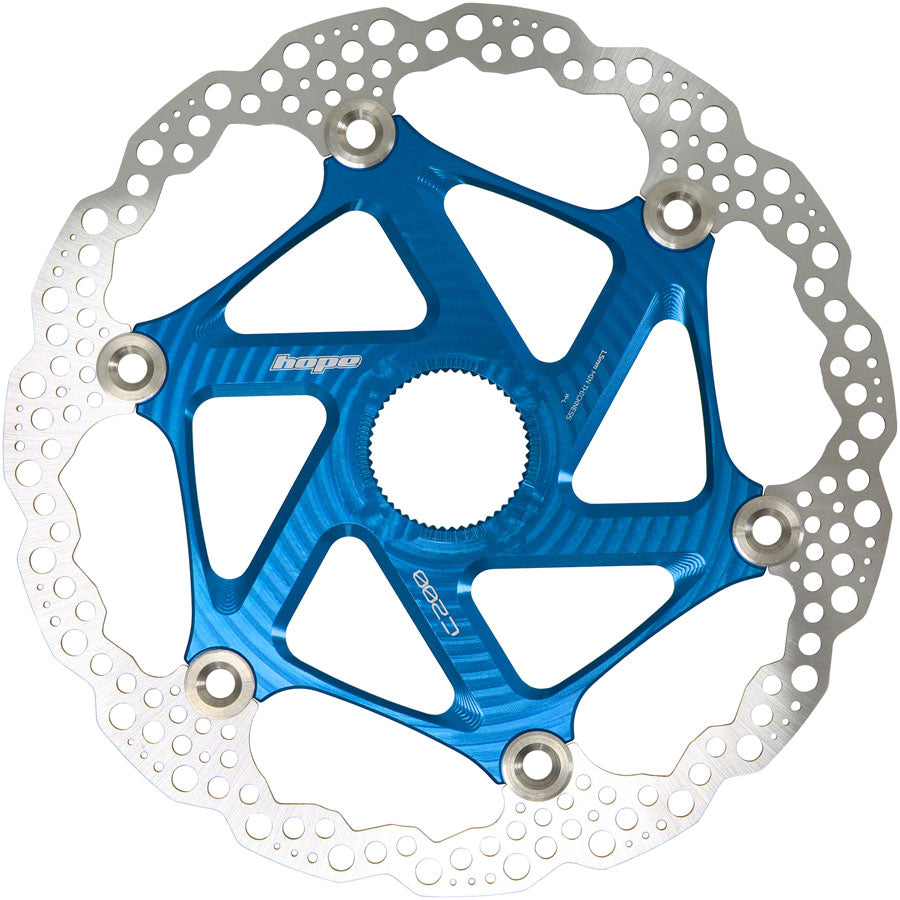 Rotor de freno de disco flotante Hope MTB Centre-Lock - 200 mm, Center-Lock, azul