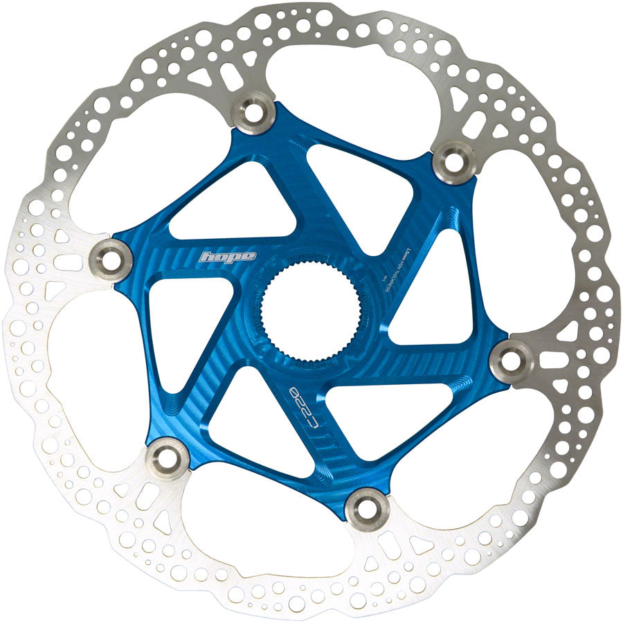 Rotor de freno de disco flotante Hope MTB Centre-Lock - 220 mm Center-Lock Azul
