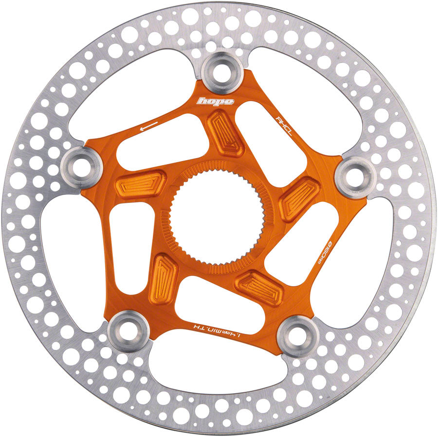 Rotor de disco Hope RX de 160 mm con bloqueo central, color naranja