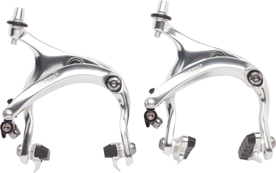 Pinzas de freno de carretera de largo alcance Tektro R559 (55-73 mm), con pernos de montaje con tuerca, color plateado