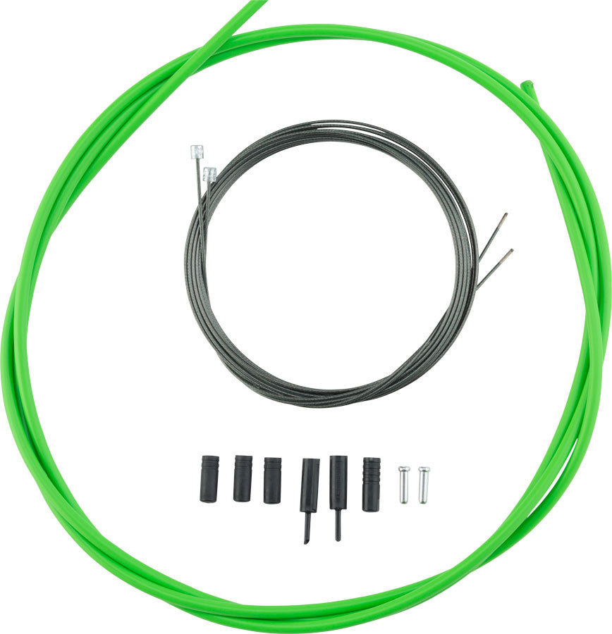 Juego de cable y funda para desviador Shimano Road Optislick, color verde