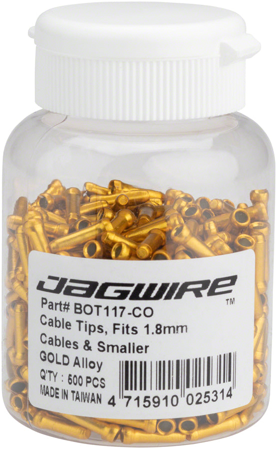 Crimps de extremo de cable Jagwire de 1,8 mm (botella dorada/500)