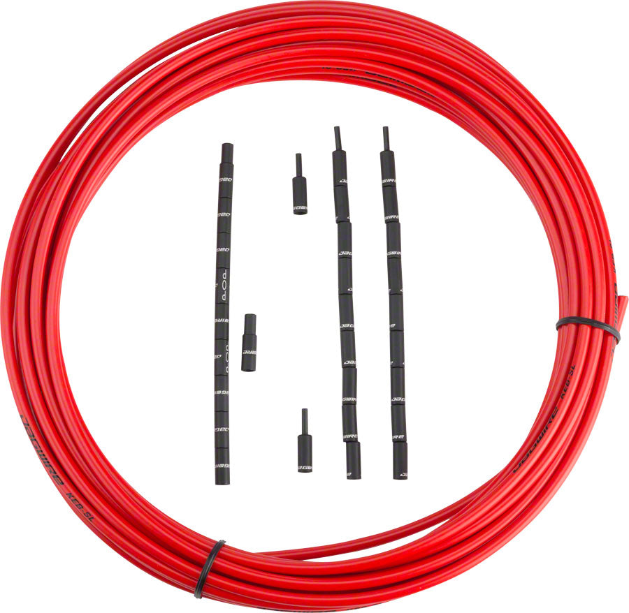Carcasa de freno sin compresión Jagwire Pro de 5 mm, revestimiento Slick-Lube, rollo de 10 m, color rojo