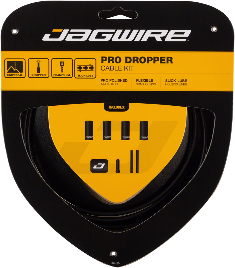 Kit de cable de suspensión Jagwire Pro Dropper con carcasa de 3 mm y cables pulidos negros