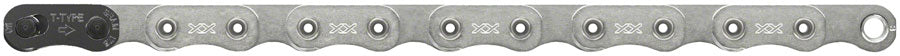 SRAM XX Eagle T-Type Flattop Chain - 12-Speed 126 Links Hollow Pin Includes PowerLock Connector PVD Coated Silver