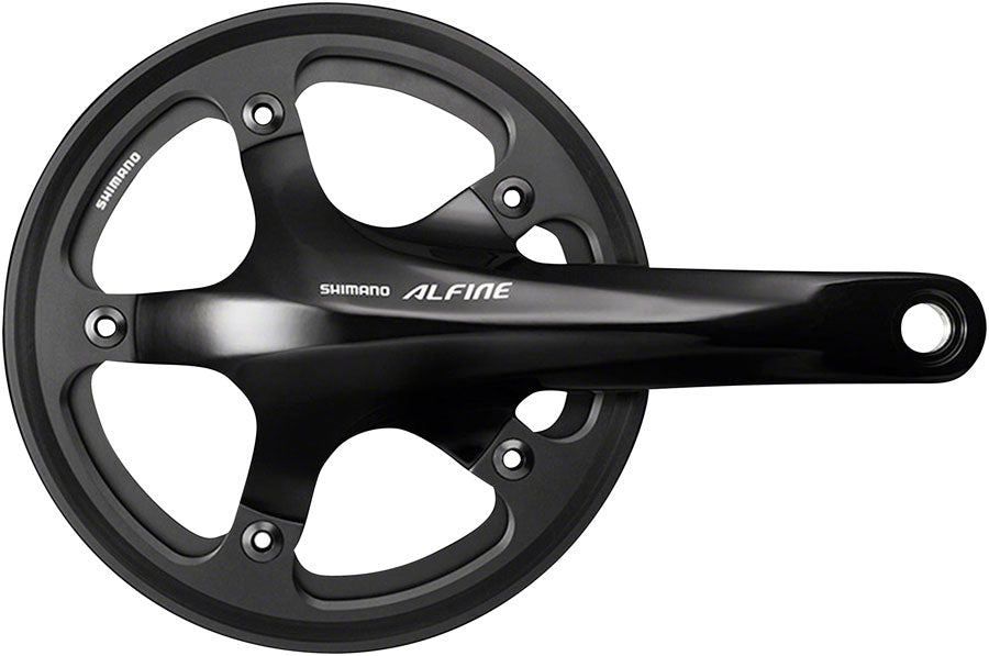 Juego de bielas Shimano Alfine FC-S501 - 170 mm, 8/9 velocidades, 130BCD, 39 dientes, eje hueco de 24 mm, incluye pedalier BSA (negro)
