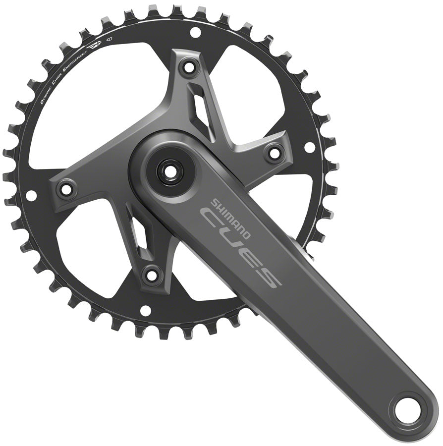 Juego de bielas Shimano CUES FC-U6000-1 - 175 mm, 9/10/11 velocidades, 42 dientes, asimétrico, 110 BCD, Hollowtech II BLK