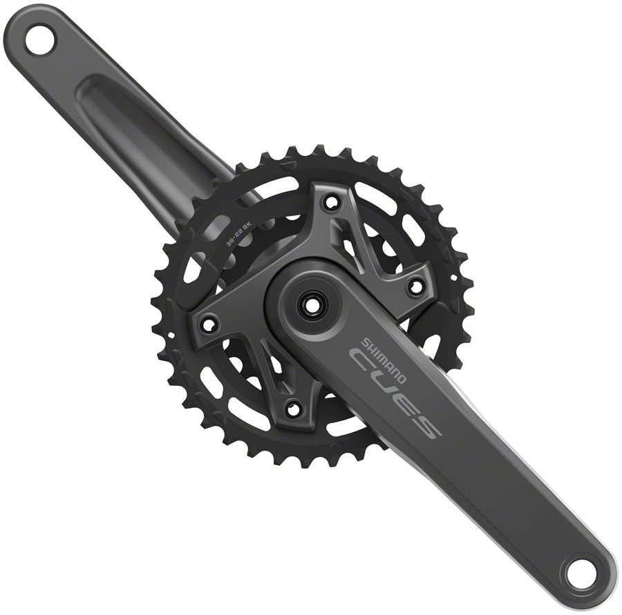 Juego de bielas Shimano CUES FC-U6000-2 - 175 mm, 9/10/11 velocidades, 36/22 dientes, asimétrico, 96 BCD, Hollowtech II BLK