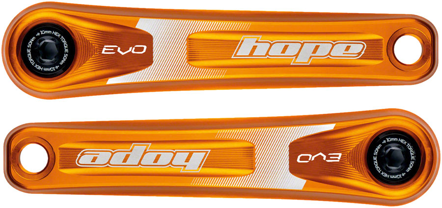 Juego de bielas Hope Evo de 170 mm con montaje directo y eje de 30 mm para espaciado trasero de 135/142/141/148 mm, color naranja