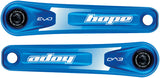 Juego de bielas Hope Evo de 175 mm con montaje directo y eje de 30 mm para espaciado trasero de 135/142/141/148 mm, color azul