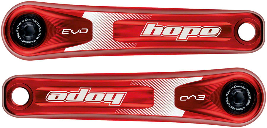 Juego de bielas Hope Evo de 175 mm con montaje directo y eje de 30 mm para espaciado trasero de 135/142/141/148 mm, color rojo