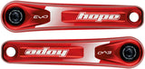 Juego de bielas Hope Evo de 175 mm con montaje directo y eje de 30 mm para espaciado trasero de 135/142/141/148 mm, color rojo