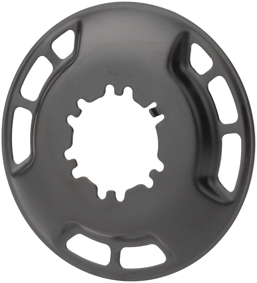 Protector de plato para bicicleta eléctrica Full Speed ​​Ahead Bosch Gen 2 - Compatible con platos de 15-17 dientes ISIS de acero negro