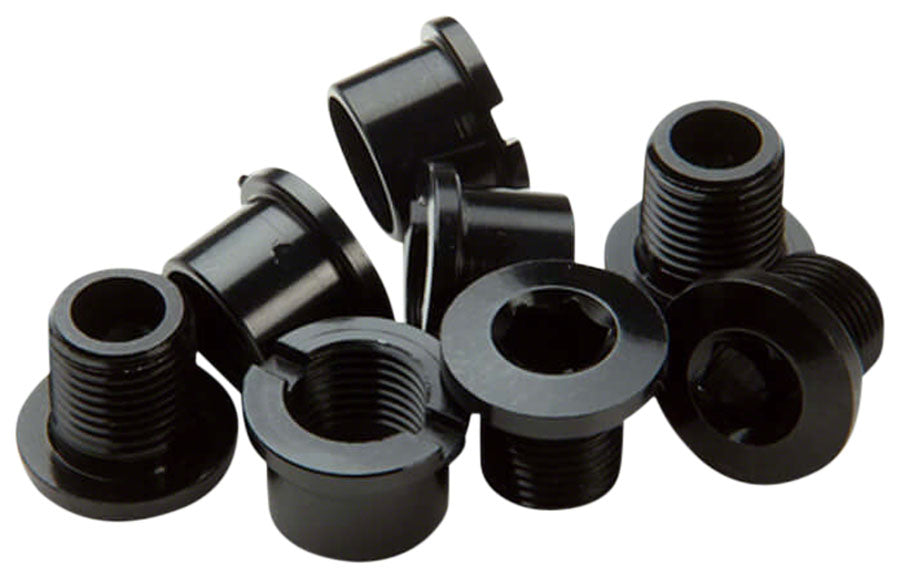 Juego de 4 tornillos y tuercas para plato RaceFace (M8 x 8,5 mm, hexagonales, aluminio, negro)