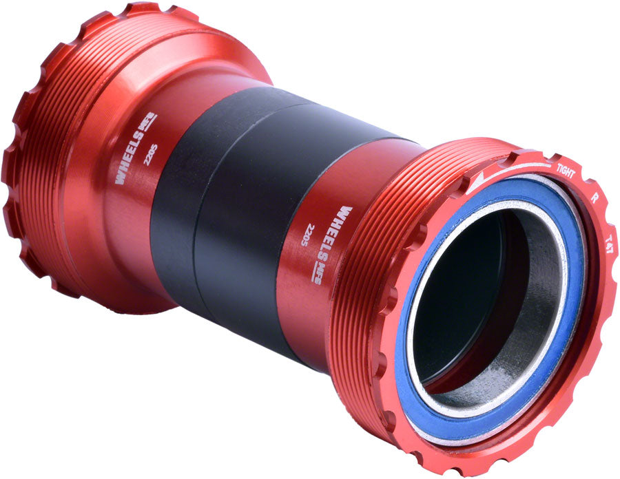 Pedalier interior Wheels Manufacturing T47 para eje de 30 mm, rodamientos ABEC-3, compatible con cuadros de 68 mm a 132 mm, color rojo