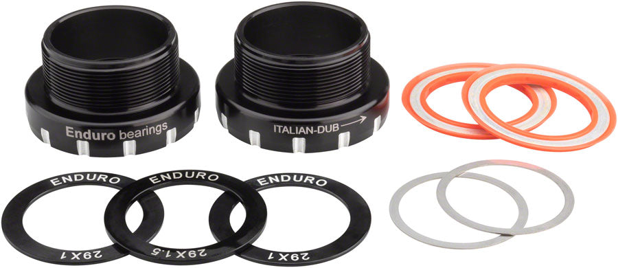 Enduro Italian Bottom Bracket - Angular Contact Bearings BLK - Italian Threaded For 30mm