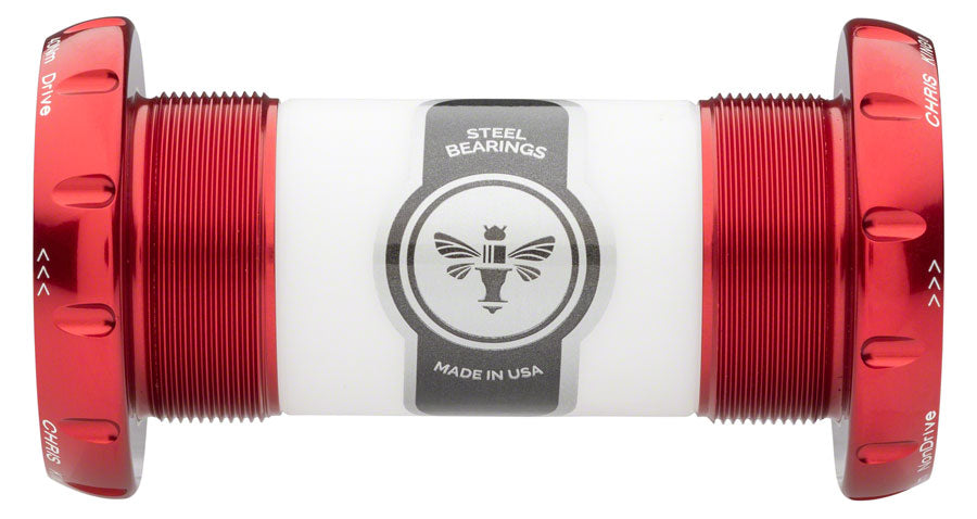 Kit de montaje de pedalier Chris King ThreadFit 30 (3 unidades, inglés, para ejes de 30 mm, rojo)