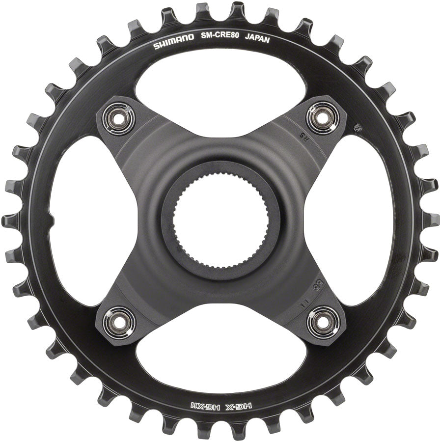 Plato Shimano STEPS SM-CRE80-B - 38 dientes sin protector de cadena, línea de cadena de 55 mm, negro