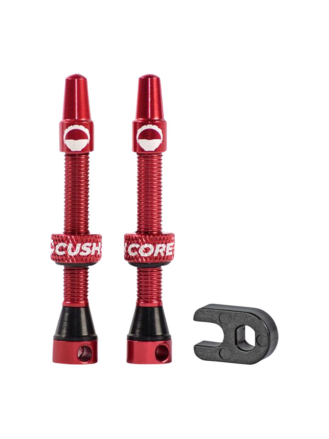 Juego de válvulas Presta sin cámara CushCore - 44 mm, color rojo