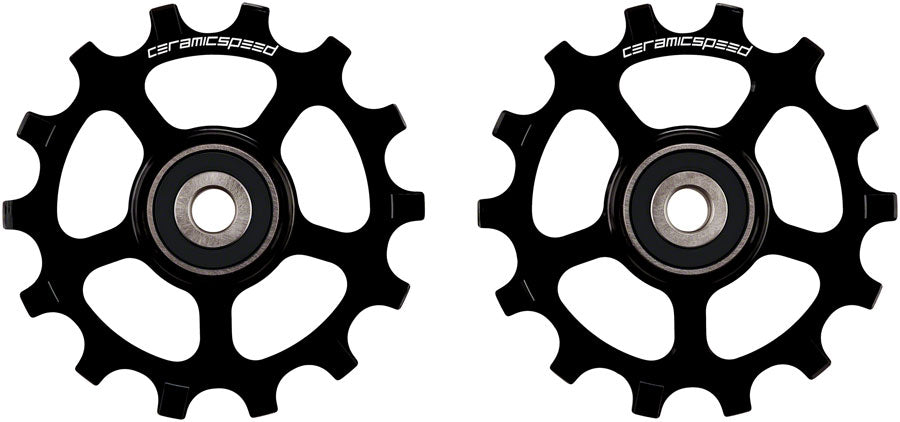 Ruedas de polea CeramicSpeed ​​Shimano XT/XTR de 12 velocidades y 14 dientes recubiertos, aleación negra