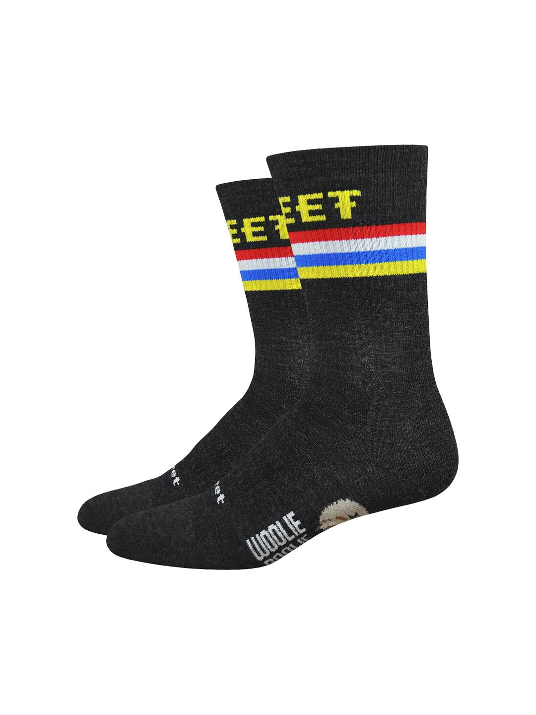 Calcetines DeFeet Woolie Boolie D-Podium de 15 cm, tallas 9,5-11,5, color carbón