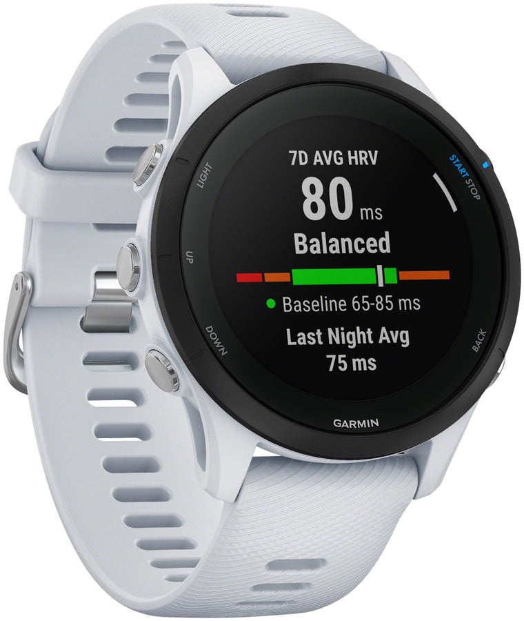 Reloj inteligente con GPS Garmin Forerunner 255 Music de 45,6 mm, color blanco