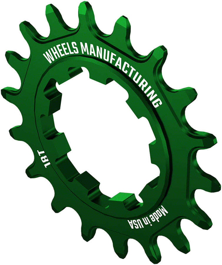 Ruedas de fabricación SOLO-SPEED Cog - 18t Compatible con kits SOLO-SPLINE SOLO-XD Verde