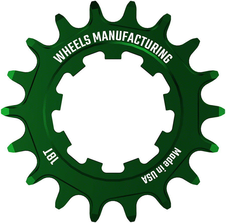 Ruedas de fabricación SOLO-SPEED Cog - 18t Compatible con kits SOLO-SPLINE SOLO-XD Verde