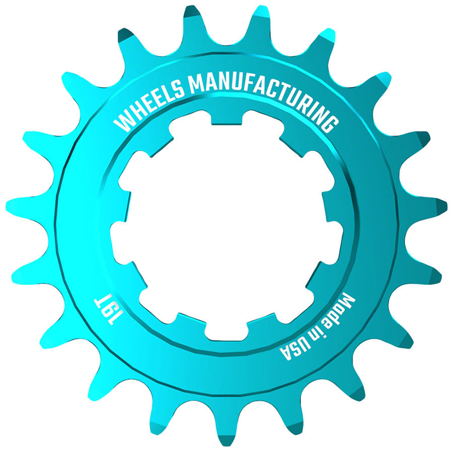 Ruedas de fabricación SOLO-SPEED Cog - 19t Compatible con kits SOLO-SPLINE SOLO-XD Verde azulado