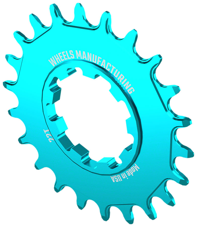 Ruedas de fabricación SOLO-SPEED Cog - 22t Compatible con kits SOLO-SPLINE SOLO-XD Verde azulado