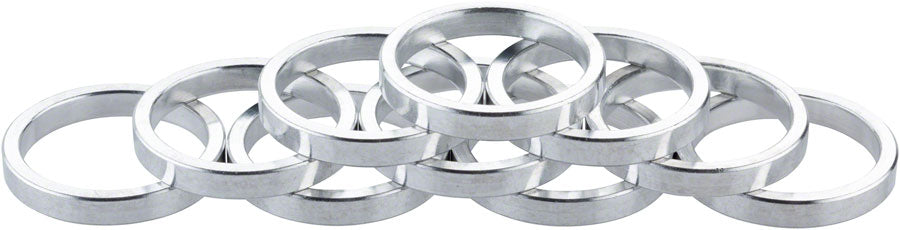 Problem Solvers Headset Stack Spacer - 28.6 5mm Aluminum Silver Bag of 10
