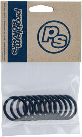 Espaciador de pila de auriculares Problem Solvers - 25,4 x 3 mm, aluminio negro, bolsa de 10