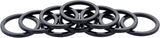 Espaciador de pila de auriculares Problem Solvers - 25,4 x 3 mm, aluminio negro, bolsa de 10
