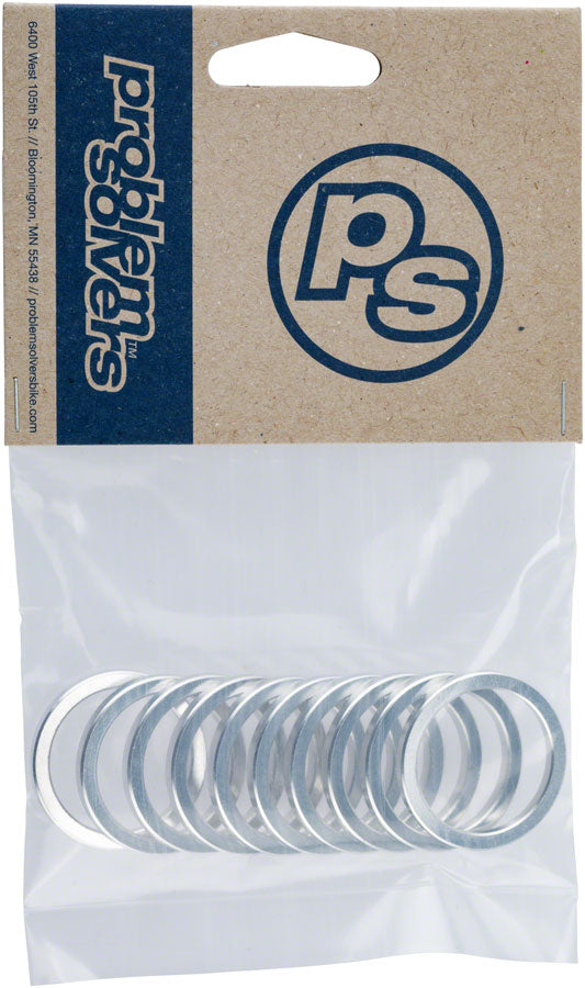 Problem Solvers Headset Stack Spacer - 25.4 3mm Aluminum Silver Bag of 10
