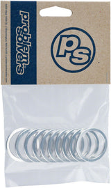 Problem Solvers Headset Stack Spacer - 25.4 3mm Aluminum Silver Bag of 10