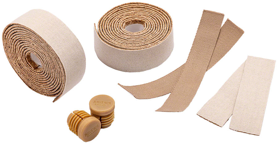 Cinta de manillar Brooks Cotton Cork - 1,5 mm, color natural