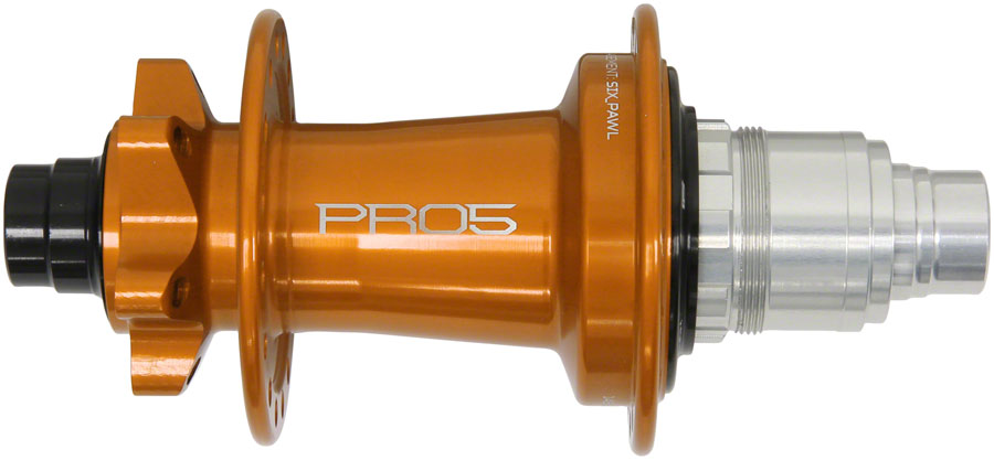 Buje trasero Hope Pro 5 - 12 x 148 mm, 6 tornillos, XD, naranja, 28 agujeros