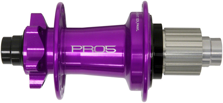 Buje trasero Hope Pro 5 - 12 x 148 mm, 6 tornillos, micro estrías, morado, 28 agujeros