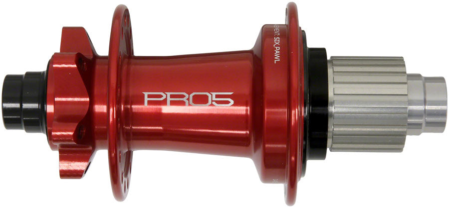 Buje trasero Hope Pro 5 - 12 x 148 mm, 6 tornillos, micro estrías, rojo, 32 agujeros