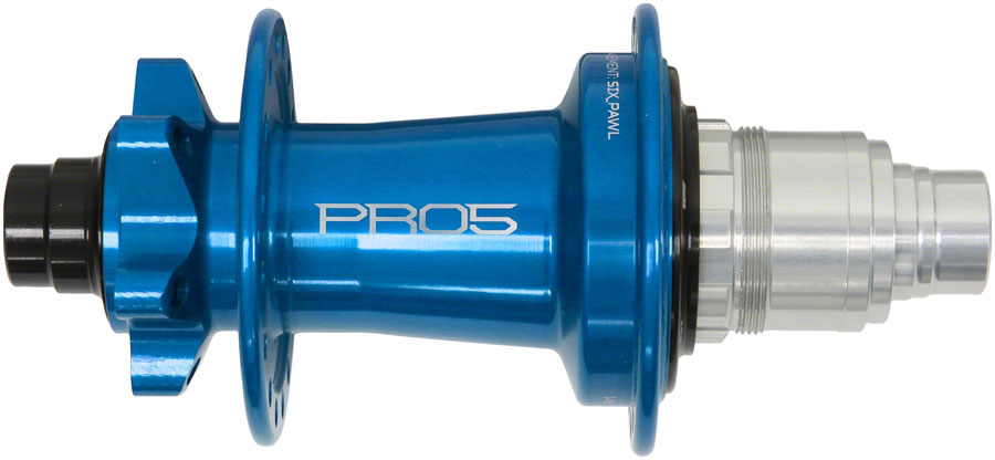 Buje trasero Hope Pro 5 - 12 x 148 mm, 6 tornillos, XD azul, 28 agujeros