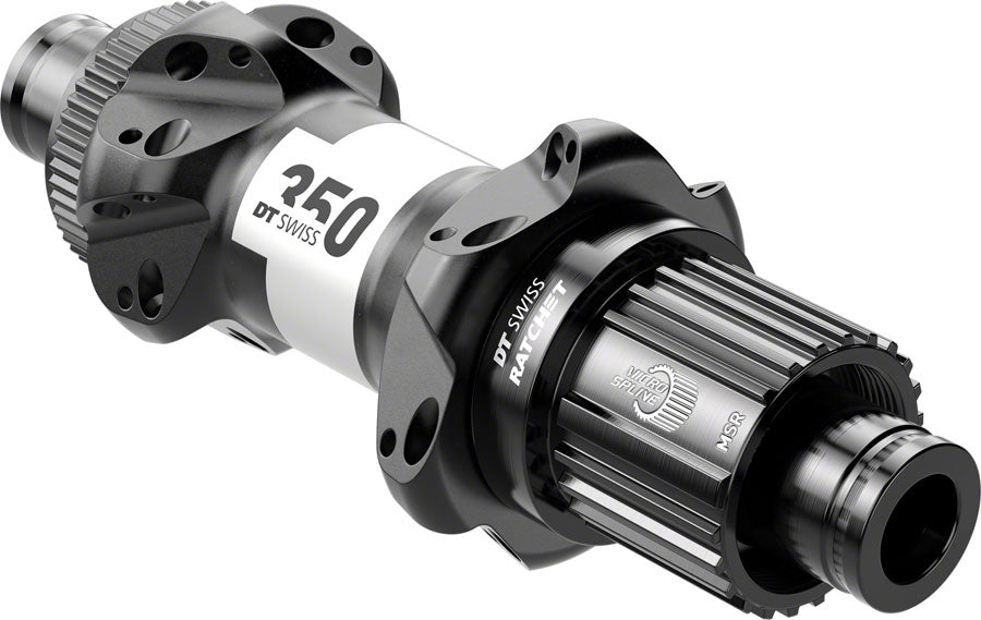 Buje trasero DT Swiss 350 - 12 x 142 mm, Center-Lock Micro Spline BLK 24H, tiro recto, 36 puntos