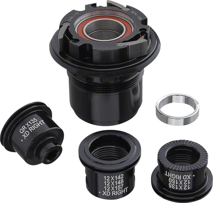 Cuerpo de buje libre Spank Alloy XD que incluye 2 tapas de extremo de cojinetes, ejes de 12 mm y bujes Oozy Spike