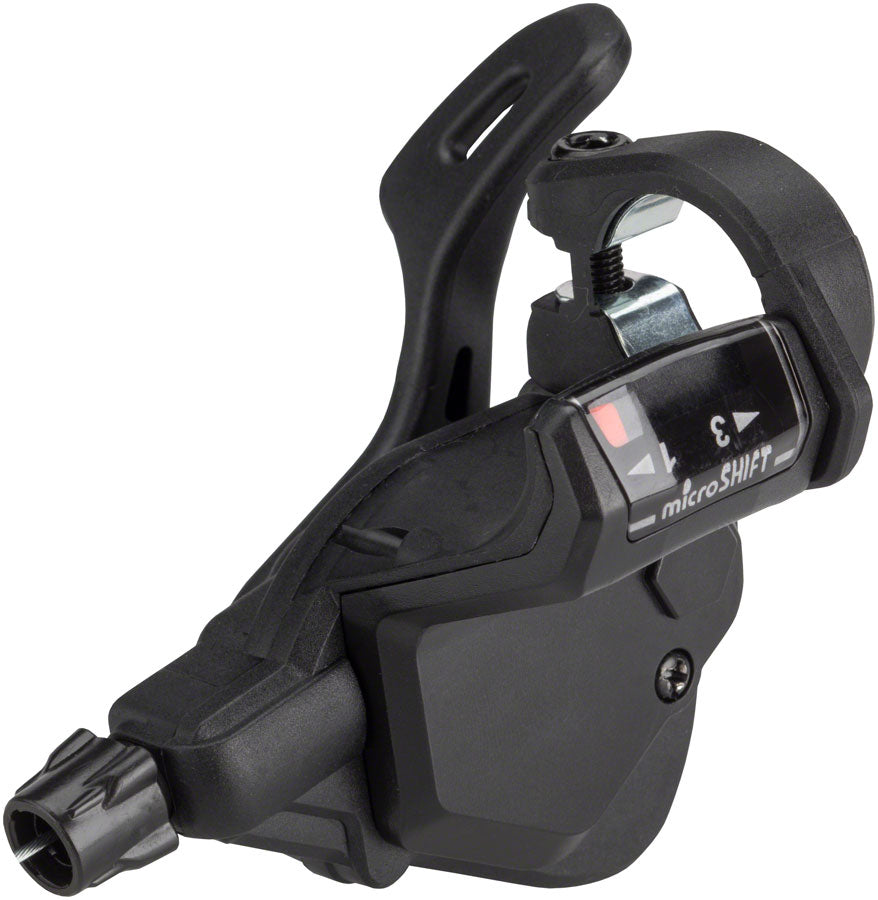 microSHIFT Mezzo Palanca de cambios izquierda con toque de pulgar Indicador óptico triple de marcha Compatible con Shimano